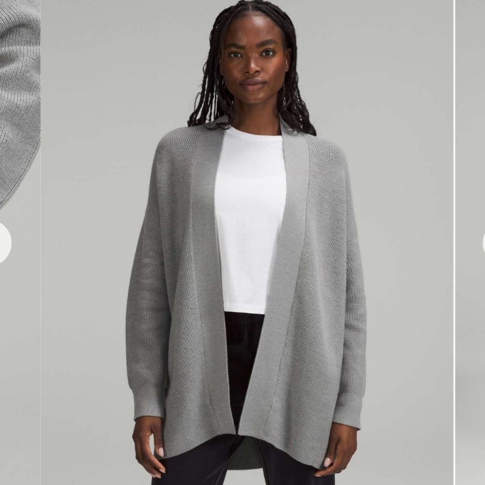 Lululemon Merino Wool-Blend Ribbed Long Wrap Sweater Size 2